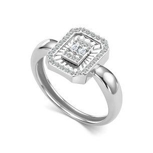 Кольцо из белого золота с бриллиантами