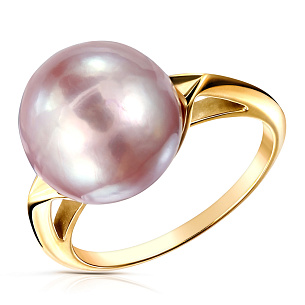 Кольцо из желтого золота с жемчугом