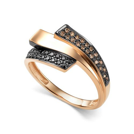 Кольцо из красного золота с бриллиантами