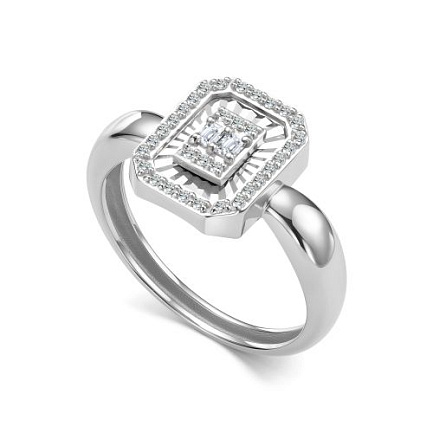 Кольцо из белого золота с бриллиантами