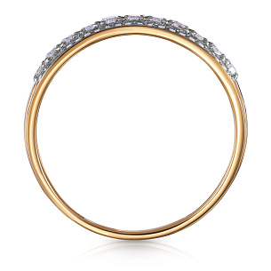 Кольцо из красного золота с фианитом