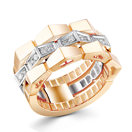 Кольцо из красного золота с бриллиантами