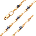 Браслет декоративный из красного золота с сапфирами