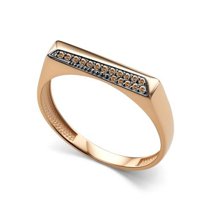 Кольцо из красного золота с бриллиантами