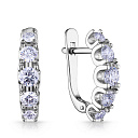 Серьги с английским замком из белого золота с бриллиантами