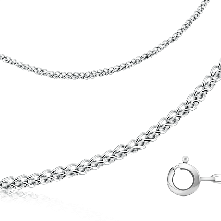 Браслет автомат из серебра, плетение колос