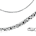 Браслет ручной работы из серебра, плетение византийское