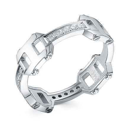 Кольцо из белого золота с бриллиантами