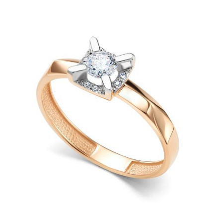 Кольцо из красного золота с бриллиантами