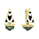 Серьги с английским замком из серебра с алпанитами