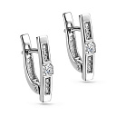 Серьги с английским замком из белого золота с бриллиантами