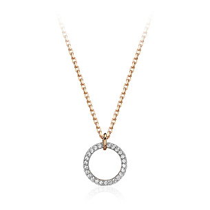 Колье из красного золота с фианитом