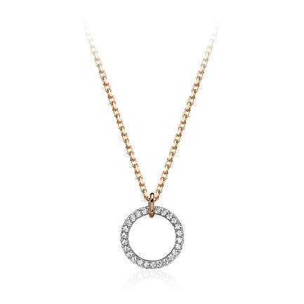 Колье из красного золота с фианитами