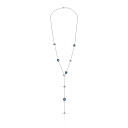 Колье из белого золота с топазом, фианитом