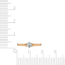 Кольцо из красного золота с фианитом