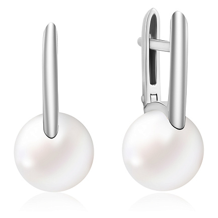 Серьги из белого золота с жемчугом