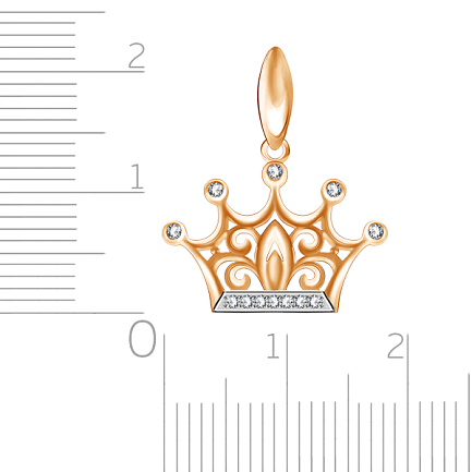 Подвеска из красного золота с фианитом