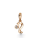 Подвеска из красного золота с бриллиантом
