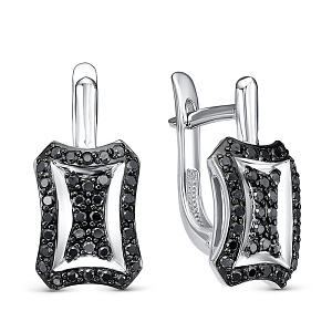 Серьги из белого золота с бриллиантами