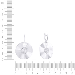 Серьги с английским замком из серебра с фианитом