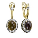 Серьги из желтого золота с бриллиантами