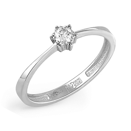 Кольцо из белого золота с бриллиантом