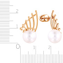 Пусеты из красного золота с жемчугом