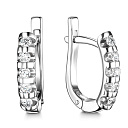 Серьги с английским замком из белого золота с бриллиантами