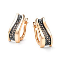 Серьги с английским замком из красного золота с бриллиантами