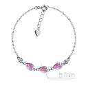 Браслет декоративный из серебра с фианитом