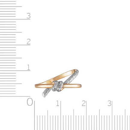 Кольцо из красного золота с фианитом