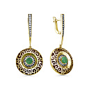 Серьги с английским замком из желтого золота