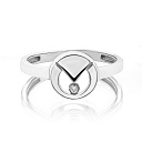 Кольцо из серебра с бриллиантом