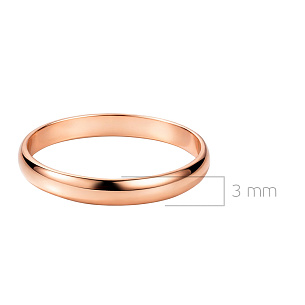 Кольцо обручальное из красного золота