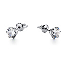 Серьги из серебра с фианитом