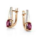 Серьги с английским замком из красного золота с бриллиантами