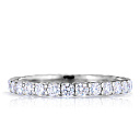 Кольцо обручальное из белого золота с бриллиантами