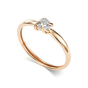 Кольцо из красного золота с бриллиантами