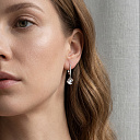 Серьги с английским замком из белого золота с бриллиантами