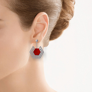 Серьги из черненого серебра с эмалью