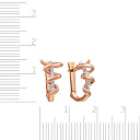 Серьги из красного золота с фианитом