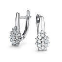 Серьги с английским замком из белого золота с бриллиантами