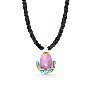 Колье из серебра с кунцитом