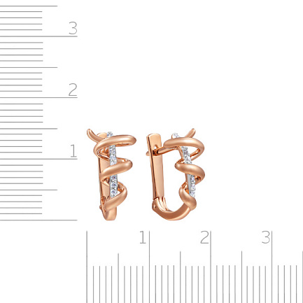 Серьги из красного золота с фианитом