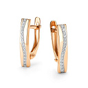 Серьги с английским замком из красного золота с бриллиантами