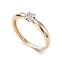 Кольцо из красного золота с бриллиантом