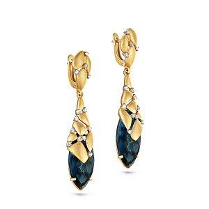 Серьги с английским замком из желтого золота