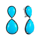 Серьги из белого золота с бирюзой