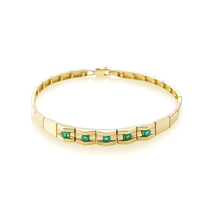Браслет из золота с изумрудами