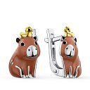 Серьги детские из серебра с позолотой